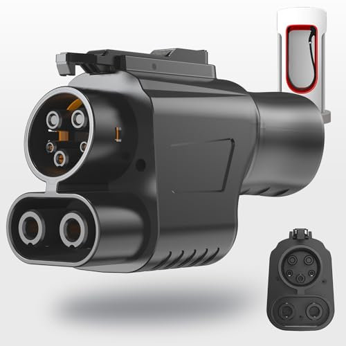 Tesla Supercharger Adapter, NACS auf CCS Adapter, Tesla-Ladeadapter, max. 500 A/1000 V, 250 kW, passend für Rivian, Ford, Mustang, GM EVs, Volvo, Polestar