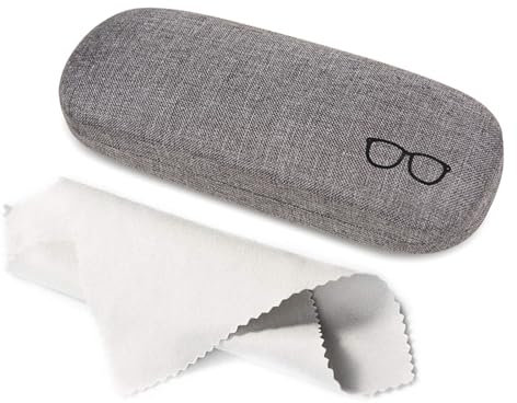 Custodia rigida portatile per occhiali – Protezione resistente e antiurto per occhiali da sole & da lettura con fodera morbida & chiusura sicura