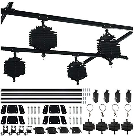 DATOUBOSS 1.5M x1.5M Pantograph Studio Deckenschienensystem Komplettset mit 43-200CM Fotografie Deckenlampe Aufhänger Studio Beleuchtung Support Rail System (1.5Mx1.5M-A)