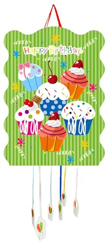 SIDRAL Piñata zum Kindergeburtstag, Pinata für Kinder, Dekoration für Kinderpartys, Jungen und Mädchen, große Pinatas zum Befüllen mit Spielzeug und Süßigkeiten, einfach zu befüllen (Cupcakes)