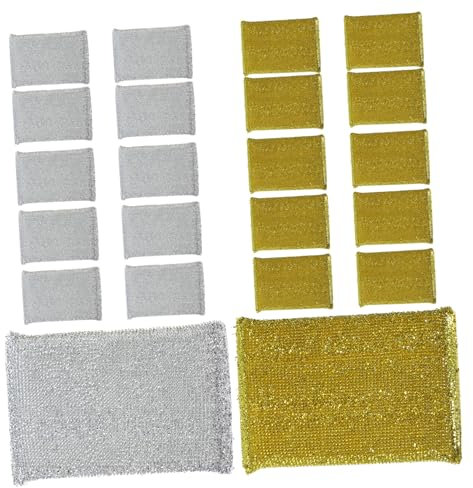 CIYODO 24Piezas Esponjas de Limpieza Cocina de Doradas Plateadas Esponjas Absorbentes y Platos y Utensilios