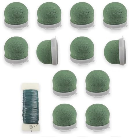 Yominerr 12Pcs Floral Foam Holder Mini Round with Wire for Table Wine Bottle Hat Décor Blocks with Table Wine