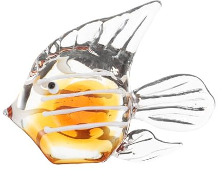 Ciieeo Figuras De Peces De Cristal: Escultura De De Cristal Soplado A Mano, Arte De Vidrio Marino para Acuario Costero, Centro De Mesa Náutico Costero, Escritorio para Oficina En
