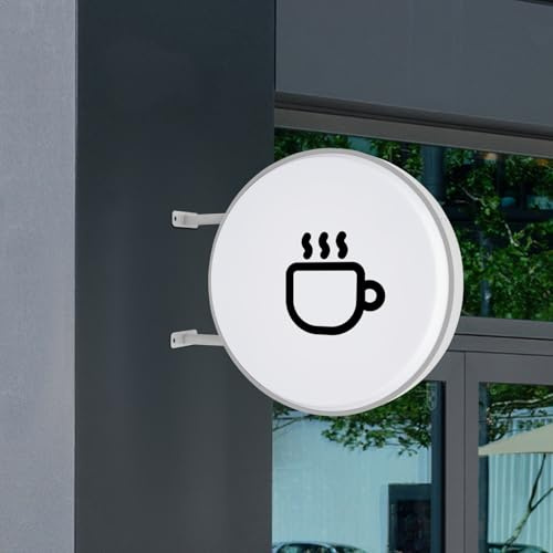 Doppelseitiger Runder LED Leuchtkasten 60cm, IP65 Wasserdicht Aluminium Rahmen Leuchtschild mit Acryl Platte, Beidseitige Werbetafel - Rund Lichtbox für Geschäfte, Restaurants, Imbissbuden (220V)