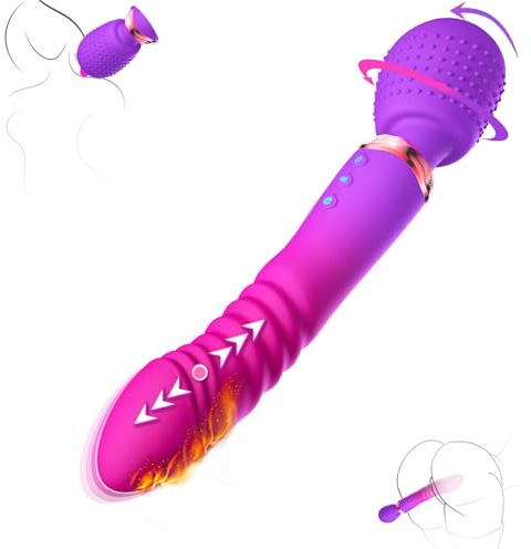 Vibrator Wand Massagegerät StoßEnder Dildo Sex Spielzeug Für die Frau, Sex Toys mit 10+5+Heizmodi Vibration Für Frauen, Sexspielzeug Für Paare Extrem Sex Vibratorensets Für Frauen Klitoris G Punkt