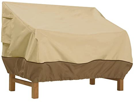 Classic Accessories Veranda Wasserabweisende Abdeckung für Gartenbänke, Kiesel/Rinde/Erde (127 cm, klein)