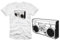 Coole Fun T-Shirts Ghettoblaster T-Shirt Music t-Shirts, Weiss, Grösse: L