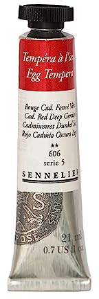 Sennelier Tempera Paint, 21ml, Cadmium Red Deep S5