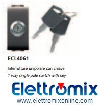 Elettrocanali - interruttore unipolare con chiave Mylife 10ax.