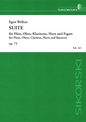 Suite: für Flöte, Oboe, Klarinette, Horn und Fagott. op. 73. wind quintet. Jeu de parties.