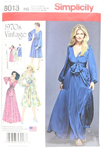 Simplicity 8013H5 Misses Vintage 1970's Dresses Sewing Patter, Paper