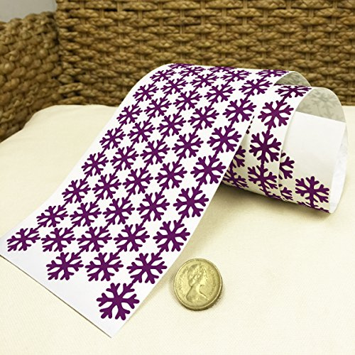 i.LifeUK 144 Snowflake Vinyl Christmas Sticker 20mm Colour Self Adhesive Peel&Stick -Purple