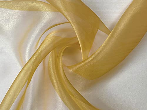 Organza Stoff Meterware Gold, 150 cm Breite | am Stück