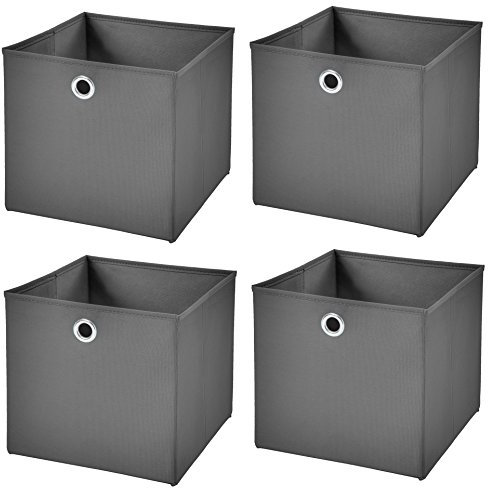 StickandShine 4er Set Dunkelgrau Faltbox 28 x 28 x 28 cm Aufbewahrungsbox faltbar