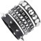 MILAKOO 3 Stk. schwarzes Leder Punk Rock Armband Herren verstellbarem Nietenarmband Damen