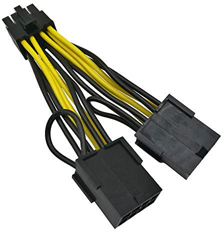 COMeap (2-Pack) NVIDIA Grafikkarten Netzkabel 030-0571-000, 8-Pin CPU Stecker auf 8-Pin Dual PCIe Adapter für Tesla K80 / M40 / M60 / P40 / P100, 4 Zoll (10 cm)