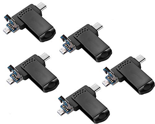 Lot de 5 Clés USB C 128 Go,Cle USB 3.0 Micro USB et Type Ç Flash Driver OTG 128 Go Clé USB C 3 en 1 pour MacBook Pro,PC,Huawei,Samsung