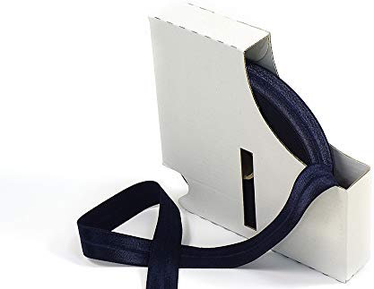 Matsa BOXRL19/3 20 m, Faltbares Band, 19 mm, elastisches Biegeband, hohe Elastizität, für Masken, Nähen, Kleidung, Basteln, DIY, Stoff, Marineblau