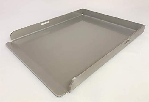 EWH Plancha prémium para barbacoa de acero inoxidable 1.4301 de 4 mm, tamaño universal, 40 x 30 cm, con elevadores de placas opcionales (fabricación alemana)