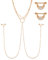 AceFun 3Stk Brustwarzenpiercing Nippel Ring Edelstahl mit Kette Halskette Herz Zirkon Nippelpiercing Brustpiercing Barbell Piercing Unisex Punk Roségold