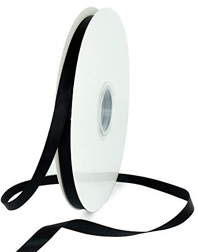 TONIFUL Satinband schwarz 10mm, 91 Meters Dekoration Geschenkband Fein Schleifenband, Stoffband für Hochzeit, Taufe und Geburtstag Geschenke Der Valentinstag Verpackung von Geschenken