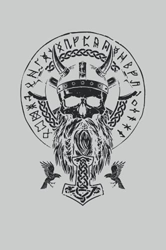 Wikinger Viking Raben Flügel Schwingen Nordische Mythologie: NOTIZBUCH - Lustiges Wikinger Mittelalter Geschenk, Geschenkidee - A5 (6x9) - 120 Seiten ... Geburtstag, Lustig, Wikinger, Vegvisir, Odin
