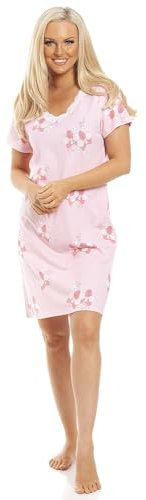 Camille Womens Smooth Soft Cotton Summer Nightshirts 18-20 Pink Orchid