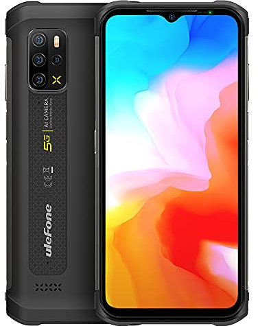 Ulefone 5G Téléphone Portable Robuste Armor 12, Dimensité 700 8Go+128Go, 6,52’’ IP68 Smartphone Débloqué Incassable Android 11, Caméra Quatre 48MP, Haut-Parleur HiFi, Charge sans Fil GPS NFC Noir