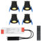 HOFTRONIC - Einbaustrahler Schwarz Feuchtraum Badezimmer 12V Terrassenüberdachung IP65 Wasserdicht | 4x3W 200 Lumen Warmweiß lichtfarbe Dimmbar RF-Fernbedienung. 3W Mini LED Einbaustrahler Flach 35mm