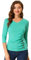 Allegra K Women's V Neck Blouse 3/4 Sleeves Solid Knitted Buttons Decor Ruched Top Mint Green 12