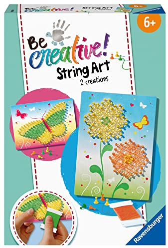 Ravensburger 18241 BeCreative String Arti Butterflies Kreative Fadenbilder mit Schmetterling und Blüten, für Kinder ab 6 Jahren