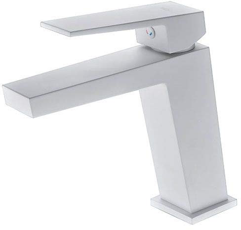 IMEX - Grifo de lavabo monomando de baño para agua fría/caliente serie ART Blanco Mate - BDAR025-1BL