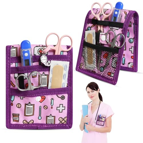 Ph Pro Heat Porta Penne Infermieri da Tasca - Infermiere Accessori con Calamite - Organizer Infermiere - Porta Oggetti Infermiera Tasca. (Viola)