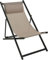 Spetebo Metall Liegestuhl mit Kopfkissen - 100 cm/grau beige - Klappbarer Garten Balkon Terassen Stuhl Faltstuhl