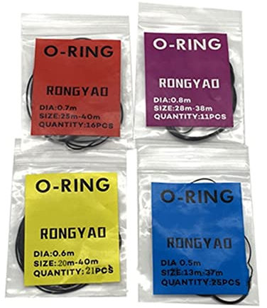 LICHIFIT Uhr Rückseite Abdeckung Dichtungsring wasserdichte Ringdichtungen 0,5/0,6/0,7/0,8 mm elastischer Gummi-O-Ring Schwarz Uhrenreparaturzubehör