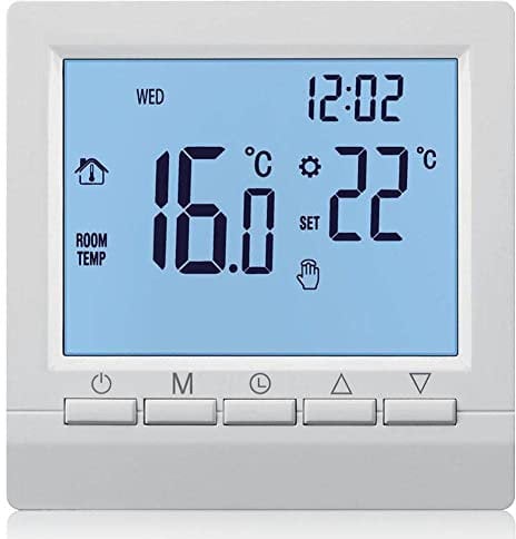 Ericetion Gas Boiler Heating Thermostat,1.5v Battery Powered Temperature Regulator for Boilers Weekly Programmable(blue Backlight)