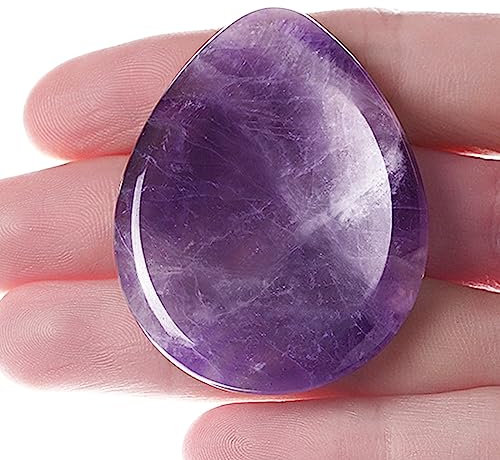 XIANNVXI Amethyst Kristalle Sorgensteine Handschmeichler Edelsteine Heilsteine Kristalle Palm Stein Tropfenform