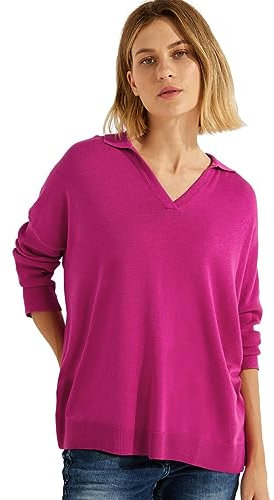 Cecil B302419 Pull Oversize en Tricot, Rose Vif, L Femme