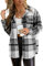 Zeagoo Femme Bûcheron Veste Chemise Veste Style Urbain Chemise Chemisier Oversize Plaid Automne Hiver Loisir Check Chemisier Rétro Check Basic Veste Noir S