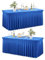 NSSONBEN 2-Pack Royal Blau Spandex Tischdecke für 180cm Rechteck Tische, Faltenfreie Stretch Tischdecke mit Rock für Bankett Party Hochzeit Geburtstag Meeting Display Dekoration Tischdecken