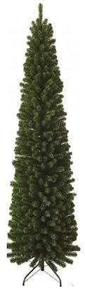 Erland Albero di Natale Slim Realistico, Artificiale in PVC, Base in Metallo, Apertura ad Ombrello (Altezza 210 cm, 627 rami, diametro max 61 cm)