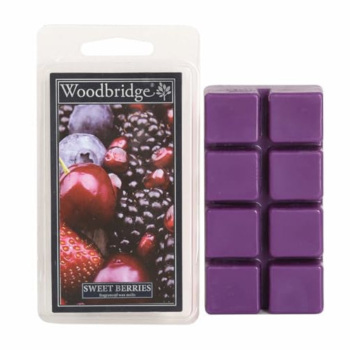 Woodbridge Duftwachs für Duftlampe | 4er Set Sweet Berries | Duftwachs Fruchtig | 8 Wax Melts für Duftlampe | Raumduft für Aromatherapie | 8h Brenndauer je Melt (68g)
