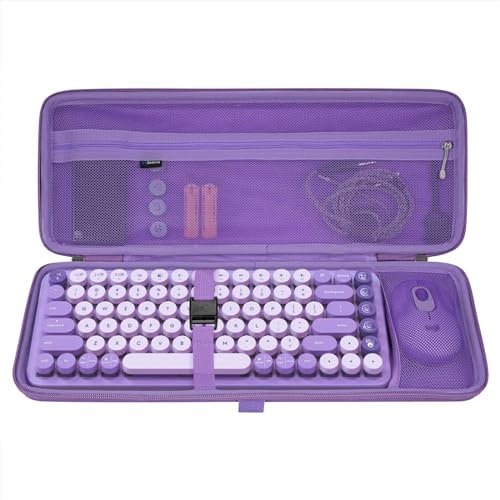 GEEKRIA 75% Tastaturhülle, Hartschalen-Reise-Tragetasche für kompakte 84-Tasten-Computer, mechanische Gaming-Tastatur, kompatibel mit Logitech POP Keys Mechanical Wireless, Nuphy Air75 (Lila)…