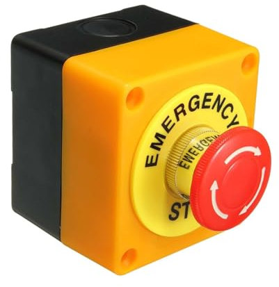 Generic Botón Pulsador Del Interruptor de Parada de Emergencia con Caja, Piezas de Repuesto Duraderas AC660V 10A