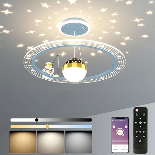 TRUYOK LED Kinderzimmer Deckenleuchte mit Fernbedienung und APP Modern Dimmbar Deckenlampe 40W Junge Mädchen Pendelleuchte für Babyzimmer Schlafzimmer Wohnzimmer Hotel Kinderlampe