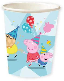 amscan 9918340-66 – Peppa Pig Pappbecher für Kinder ab 3 Jahren, 8 Stück