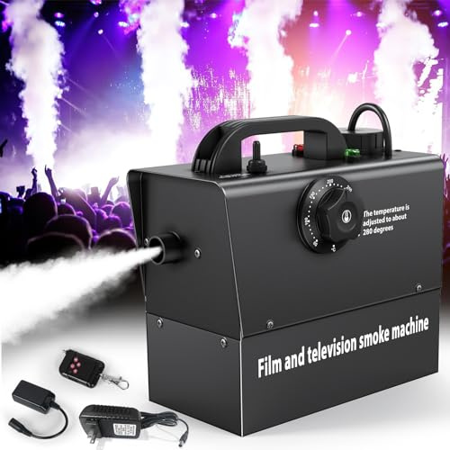 Fog Machine 400W Rechargeable 21000mAh Battery Smoke Machine Small Portable, Manual & Remote Control, Adjustable Temperature for Photography Outdoor Film Television Photos