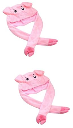 UPKOCH 2 Gorros De Peluche Divertidos Y Encantadores Con Orejas De Cerdo Móviles Para Niños Niñas Y Adultos.
