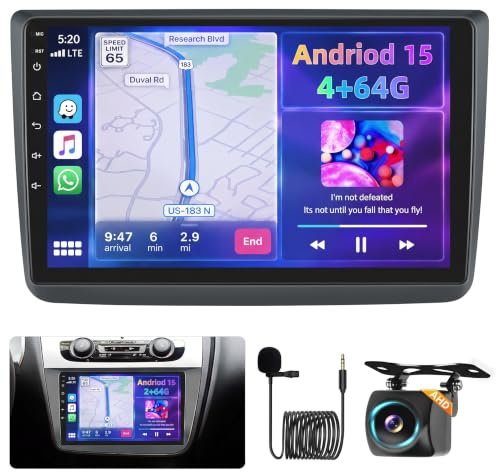 [2G+64G] Hikity Autoradio Navi Für Seat Altea 2004-2016(Linkslenker) Android 15 Wireless Carplay 9 Zoll Bildschirm Radio mit Android Auto GPS WiFi Rückfahrkamera FM RDS DSP SWC Bluetooth MIC