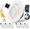BOYIR LED Einbaustrahler Flach Dimmbar 230V, 6x 5W LED Spots 3 Stufige Dimmbar 3000K Warmweiß Einbauleuchten 500lm, 45° Schwenkbar Einbauspot 68-75mm, IP44 Deckenspots Weiß für Küche Wohnzimmer
